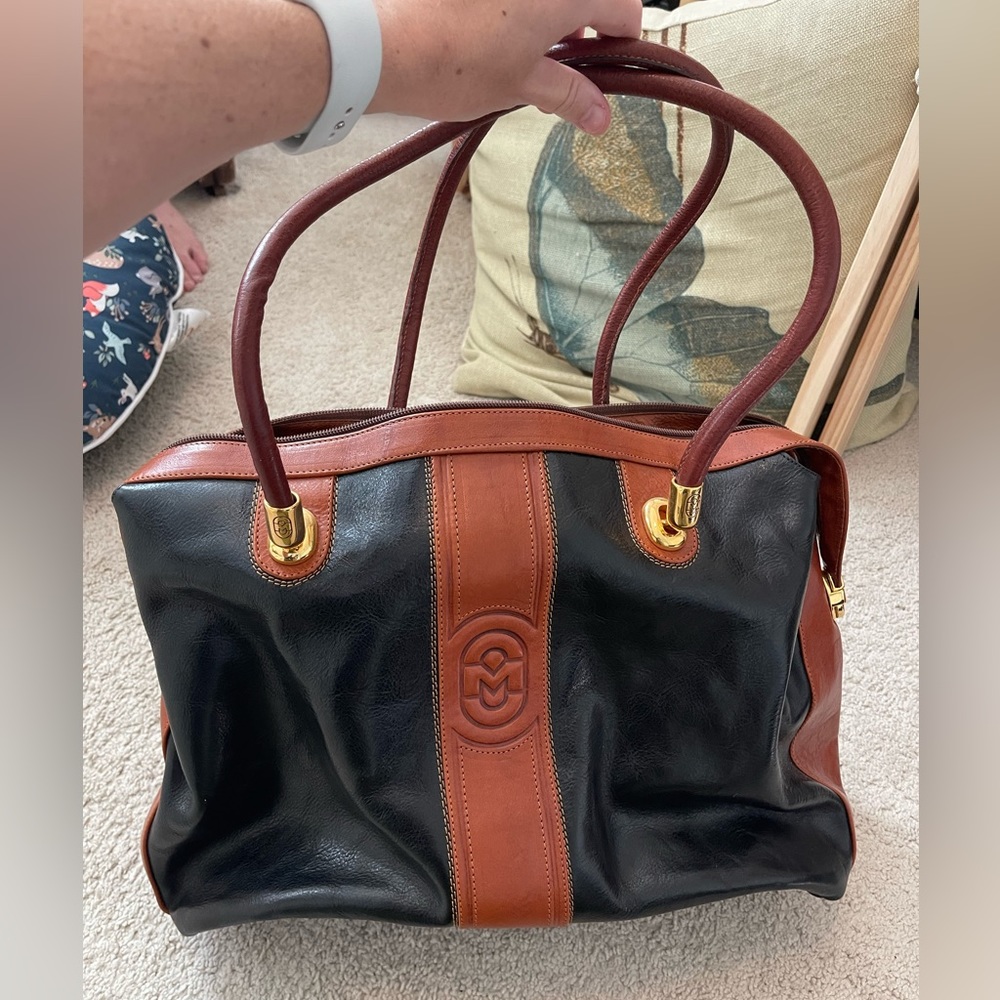 Large Vintage Marino Orlandi Italian Leather Bag